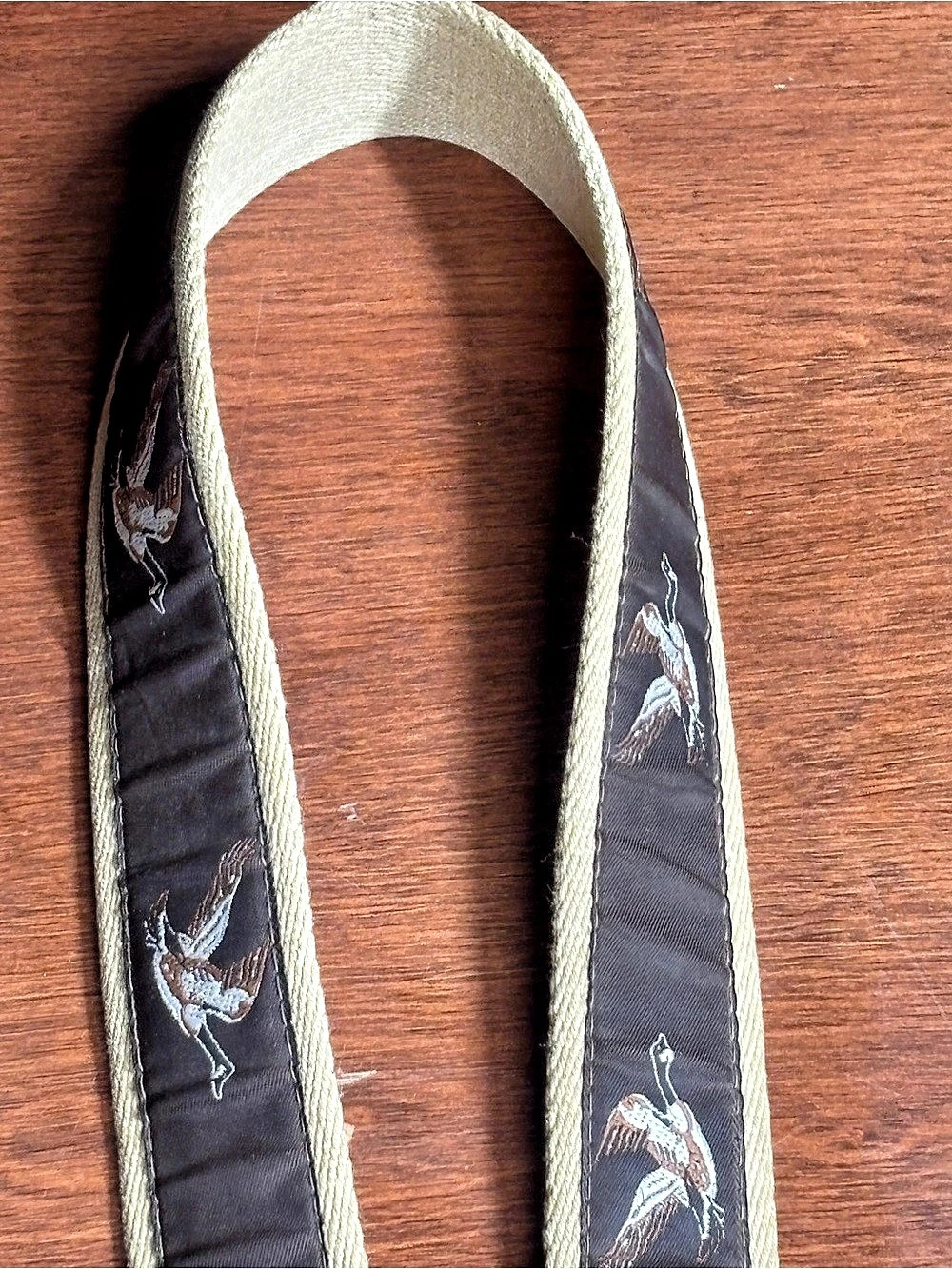 Vintage Mallard Duck Flying Goose Canvas Ribbon Belt